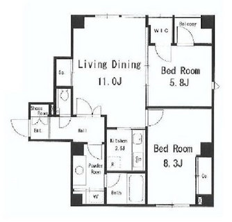 東京都渋谷区神宮前３丁目 賃貸マンション 2LDK